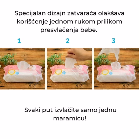 LEC 99,9% PURE WATER vlažne maramice za ruke i usta 3*80 kom (set) 3061
