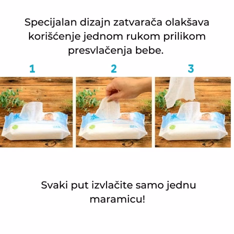 LEC 99,9% PURE WATER vlažne maramice 3pak*80 kom (set) 3059